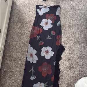 Floral Strapless Maxi Dress